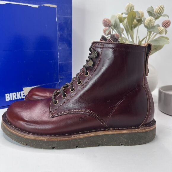 Birkenstock Birmingham Lace Mid Oiled Leather Boot Roast1023722 Women L11/M9 NWB - Picture 1 of 11